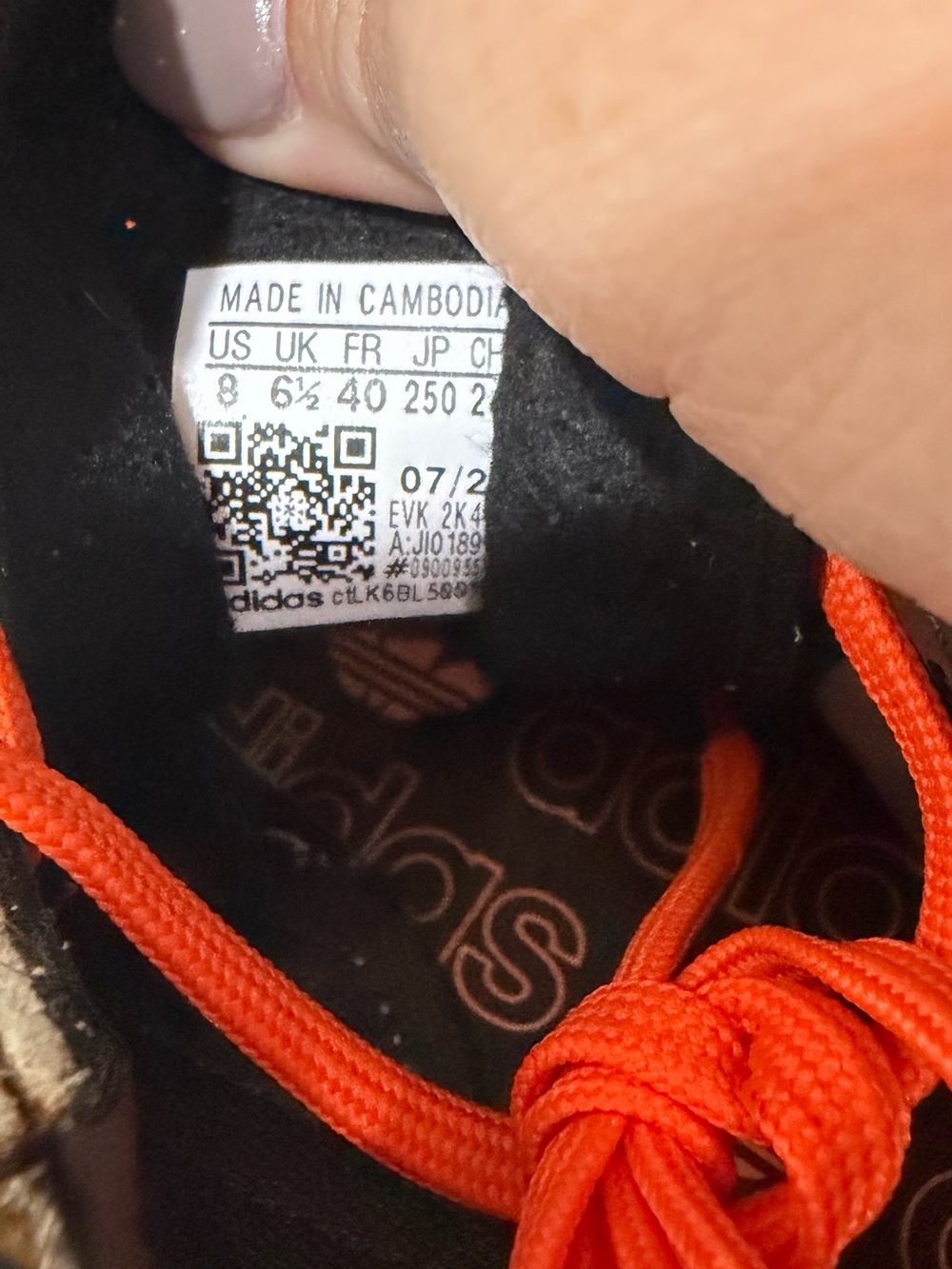adidas Leopard Print SL 72 with Bright Orange Laces and White Stripes - Picture 6 of 7